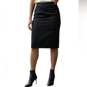 KORS Michael Kors Black Wool Pencil Skirt
